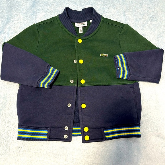 Lacoste fleece color blocked jacket in excellent condition size 4 - Picture 1 of 7